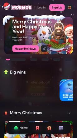 Página de inicio del casino MoeMoe Móvil