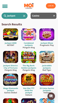 Jackpot mobile de Moi Casino
