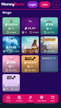 Bingo mobile du casino Money Reels