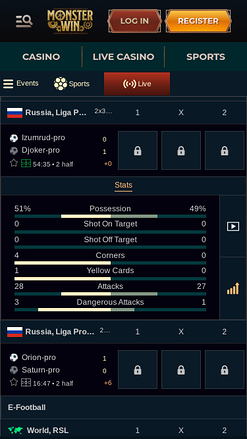 Monster Win Casino Mobile - Paris en direct