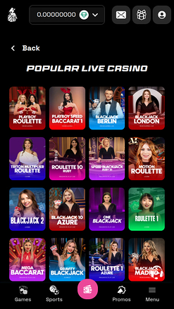 Casino mobile Motherland avec croupier en direct