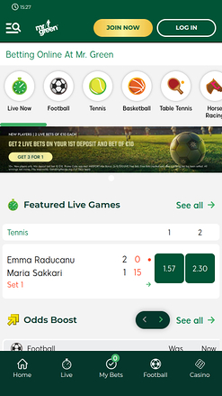 Mr Green Casino Mobile Sports