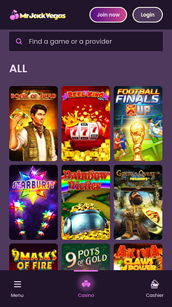 Jeux mobiles de casino Mr Jack Vegas