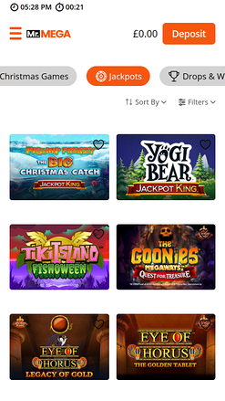 Jackpot mobile de Mr Mega Casino