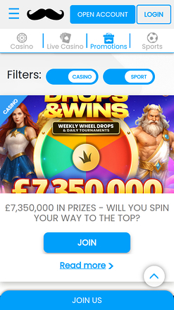 Promotions mobiles du casino Mr Play