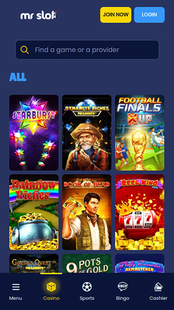 Jeux mobiles de casino Mr Slot