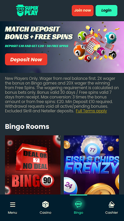 Bingo mobile du casino Mr SuperPlay