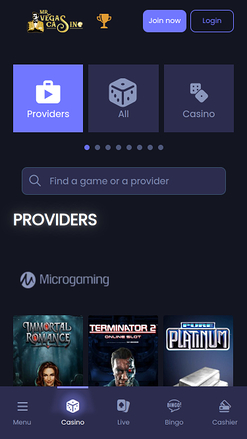 Desarrolladores de juegos móviles de Mr Vegas Casino