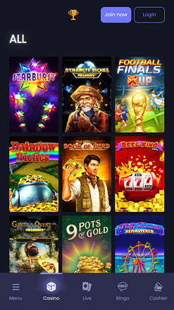 Juegos móviles del casino Mr Vegas