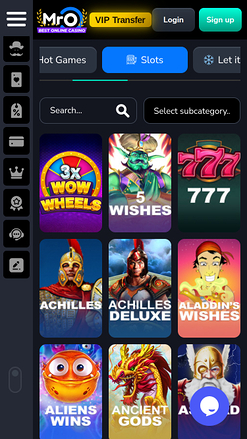 Jeux mobiles de casino MrO