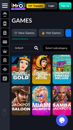 Jackpot mobile du casino MrO