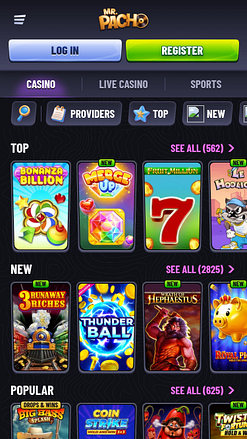 Jeux mobiles de casino MrPacho