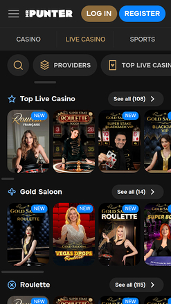 MrPunter Casino Mobile Live-Dealer