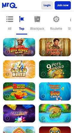 Jeux mobiles de casino MrQ