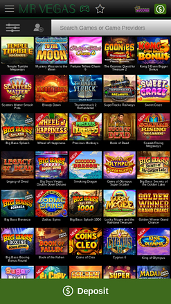 Jeux mobiles de casino MrVegas