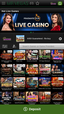 Casino mobile MrVegas avec croupier en direct