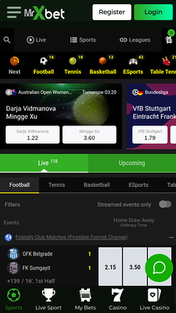 Scommesse sportive mobili MrXbet Casino