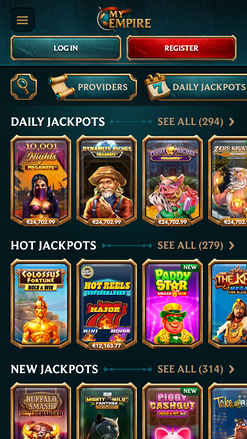 Jackpot mobile de My Empire Casino