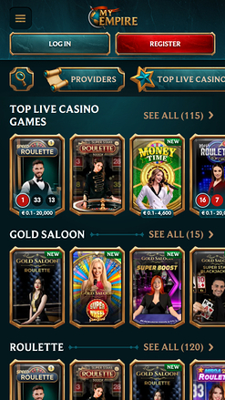 Mon Empire Casino Mobile Croupier en direct