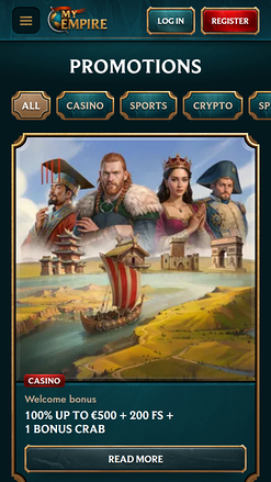 Promotions mobiles de My Empire Casino