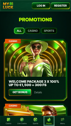 Promotions mobiles du casino MyLuck