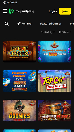 Jackpot mobile du casino MyriadPlay