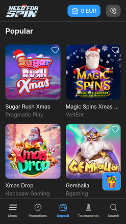 Bedarf an Mobil-Spielen von Need for Spin Casino