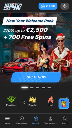 Spin Casino Mobile Homepage benötigt