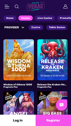 Casino móvil NeonVegas: Gotas y ganancias