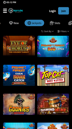 Jackpot móvil del casino Neptune Play