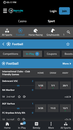 Neptune Play Casino Móvil Deportes en Vivo