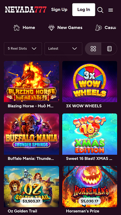 Juegos móviles del casino Nevada 777