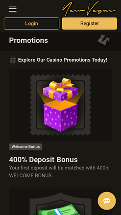 Promotions mobiles du casino NewVegas