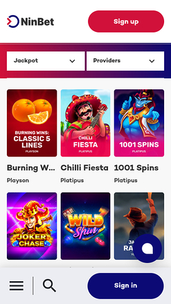 Ninbet Casino Mobile Jackpot