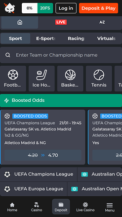 Ninja Casino Mobile Paris sportifs