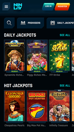 Jackpot mobile du casino Ninlay