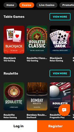 Настольные игры в мобильном казино Nitro