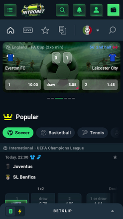 Apuestas deportivas móviles del Casino Nitrobet