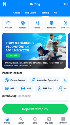 Apuestas deportivas móviles de Faster Casino