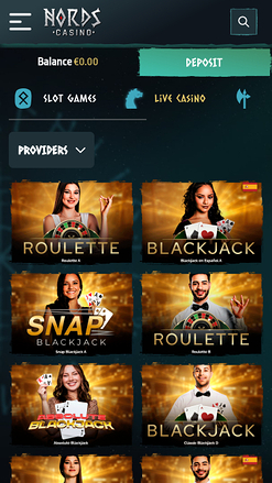 Nords Casino Mobile Live Dealer