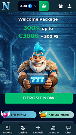 Norsewin Casino Mobile Homepage