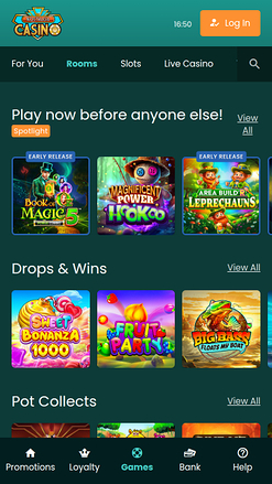 Page d'accueil mobile de Nostalgia Casino