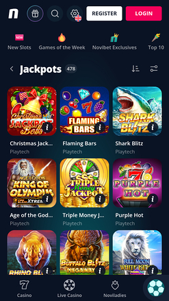 Novibet Casino Mobile Jackpot