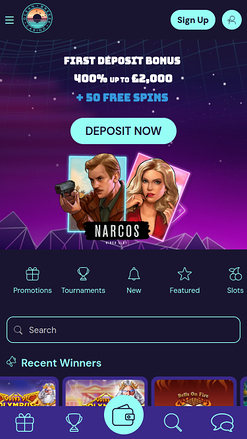 Page d'accueil mobile du casino Ocean Breeze