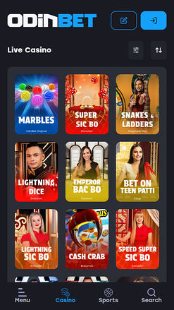 Odinbet Casino Mobile Croupier dal vivo