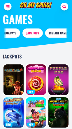Jackpot mobile du casino Oh My Spins