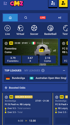 Paris sportifs mobiles du casino OhMyZino