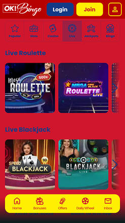 Ok Bingo Casino Живые дилеры для мобильных устройств