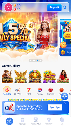 Главная страница казино OKBet (мобильная версия)