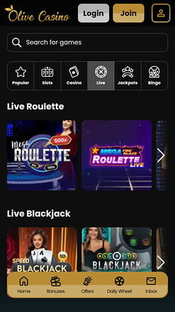 Olive Casino Mobile Croupier en direct